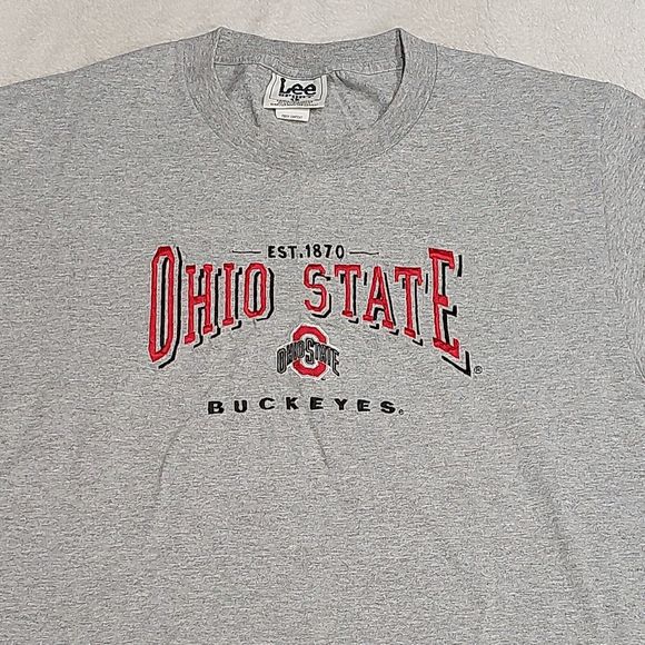 Vintage Ohio State Buckeyes Lee Sport Gray Embroidered T-Shirt Men's Size Large - Picture 2 of 7
